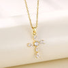 Personalized Cold Style Hip Hop HOPE Pendant Stainless Steel Cross Zircon Necklace