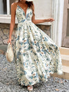 Womens Sleeveless Deep V-Neck Cross-Tie Dress