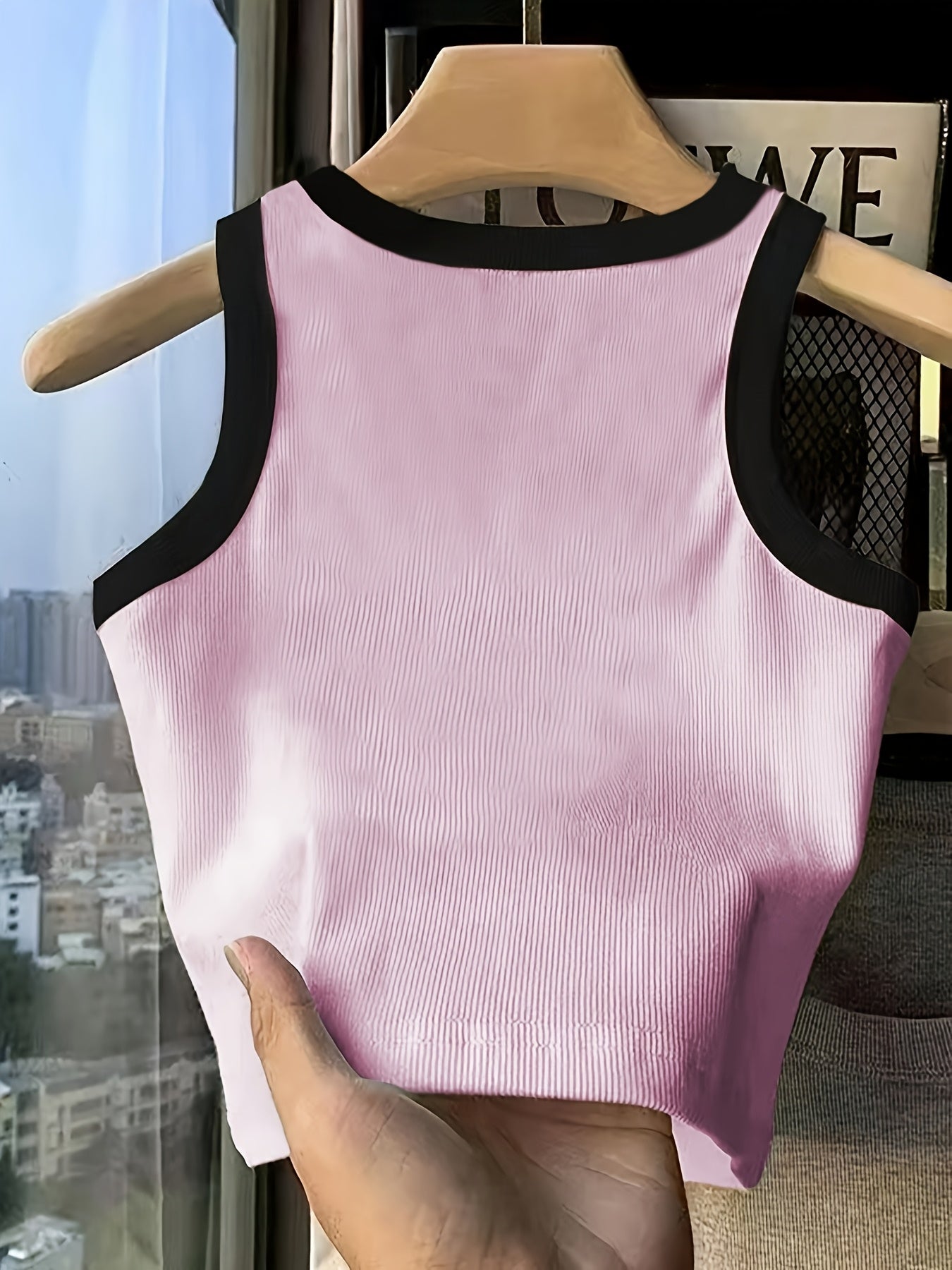 Teenage Girls' Cute Bow Print Tank Top, Simple Fashion for Casual Wear