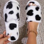 Women's Elegant Heart Print Slippers – Cozy Slip-On Home Shoes with EVA Sole & Fabric Lining