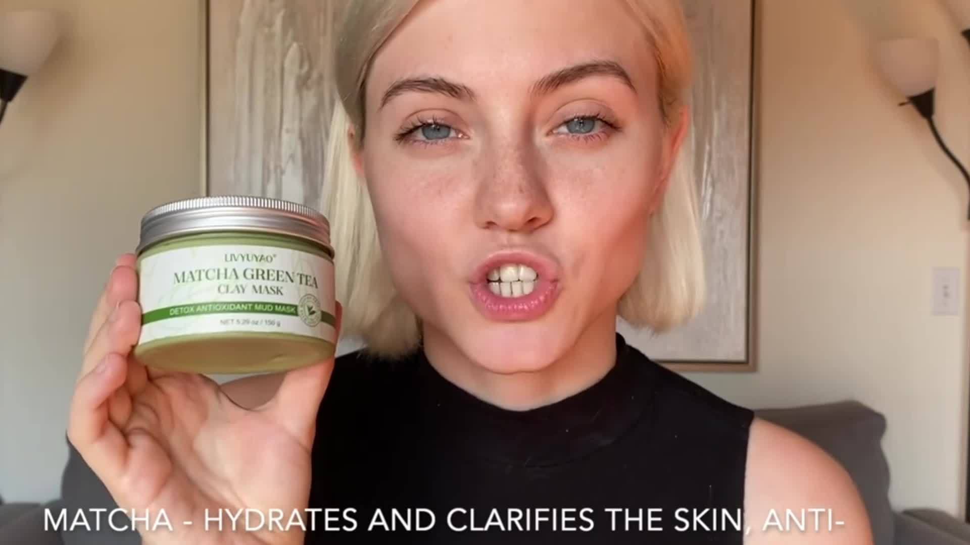 1pc Deep Cleansing Purifying Green Tea Clay Facial Mask - Volcanic Mud Face Mask for Deep Washing and Pore Minimizing, 5.29oz