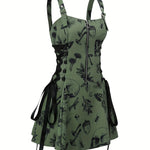 Charming Butterfly Print Adjustable Cami Dress - Fashionable Zipper Backless, Graceful Style for Women - Elegant Everyday Clothing
