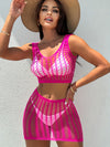 2pcs Sexy Women Fishnet Cover Up Hollow Out Without Bikini For Music festival Vacation See Through Beachwear Summer Vacation See Through Beachwear Summer Holiday