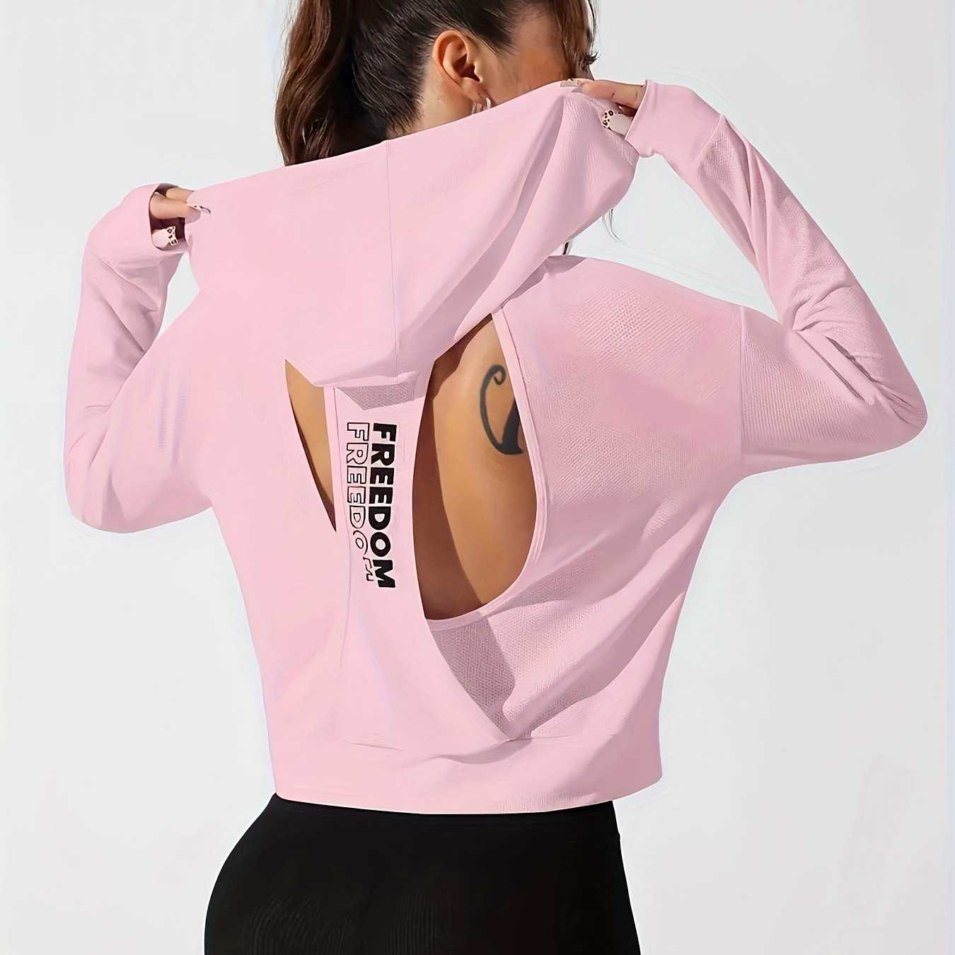 1pc Women's Stylish White Hooded Long-Sleeve Top - 100% Polyester, Semi-Translucent, Lightweight & Breathable for Spring/Summer, Machine Washable, Perfect for Tennis, Gym, and Casual Wear