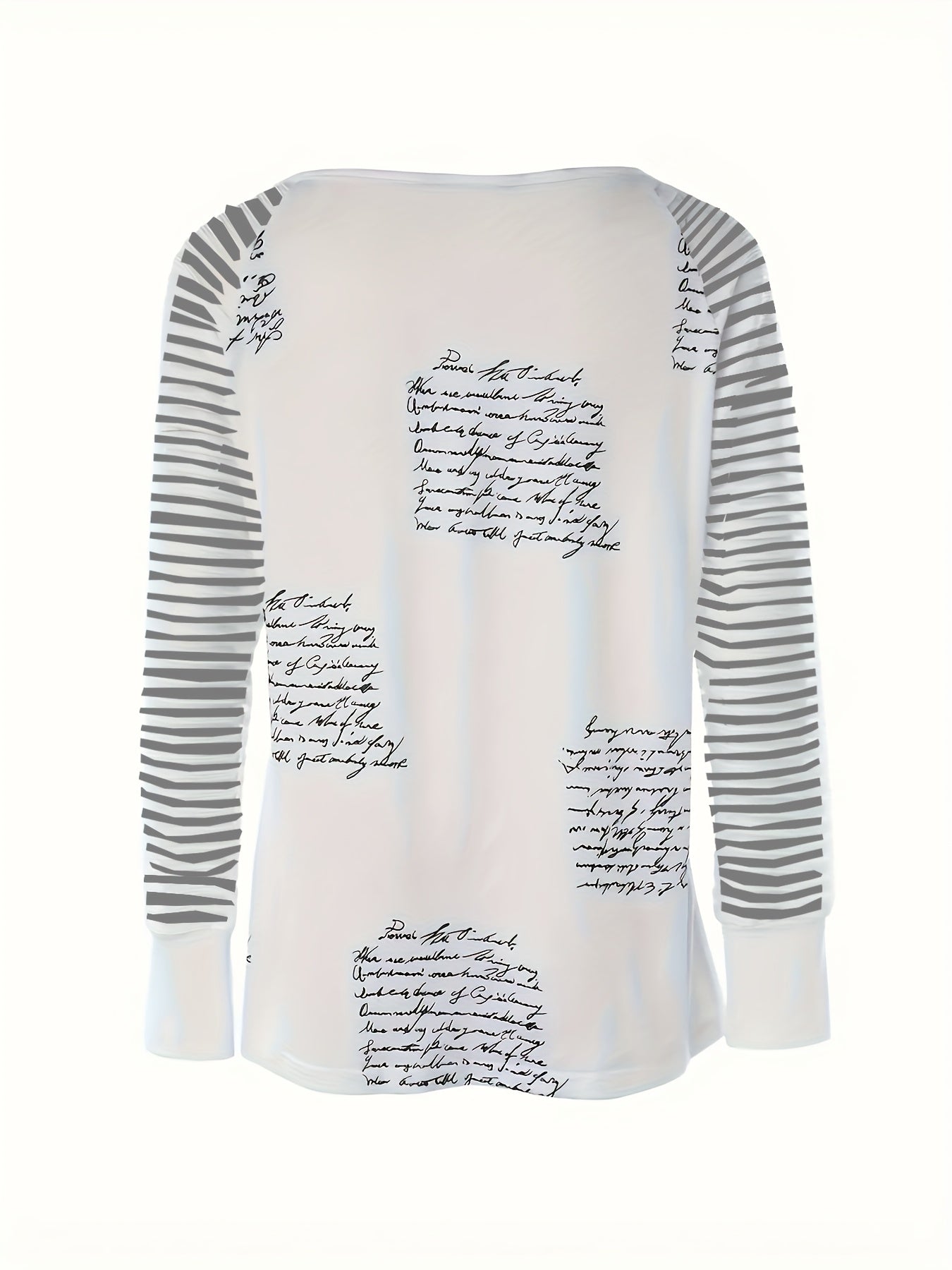 Women's Casual V-Neck T-Shirt with Unique Cloud Print - Soft Polyester, Machine Washable, Geometric Pattern, Perfect for All Seasons