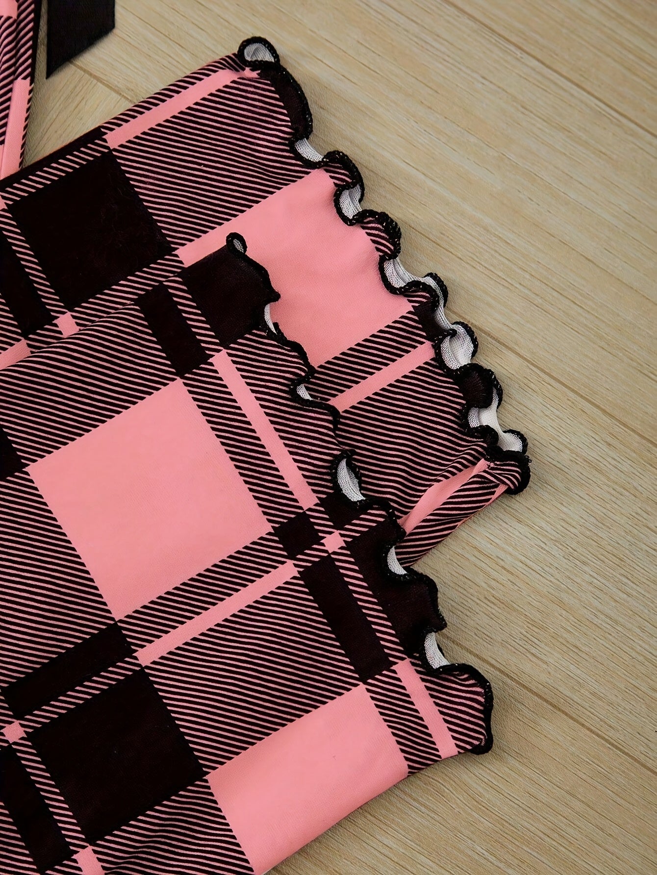 Women'S Pajama Set with Plaid Print and Motivational Quote