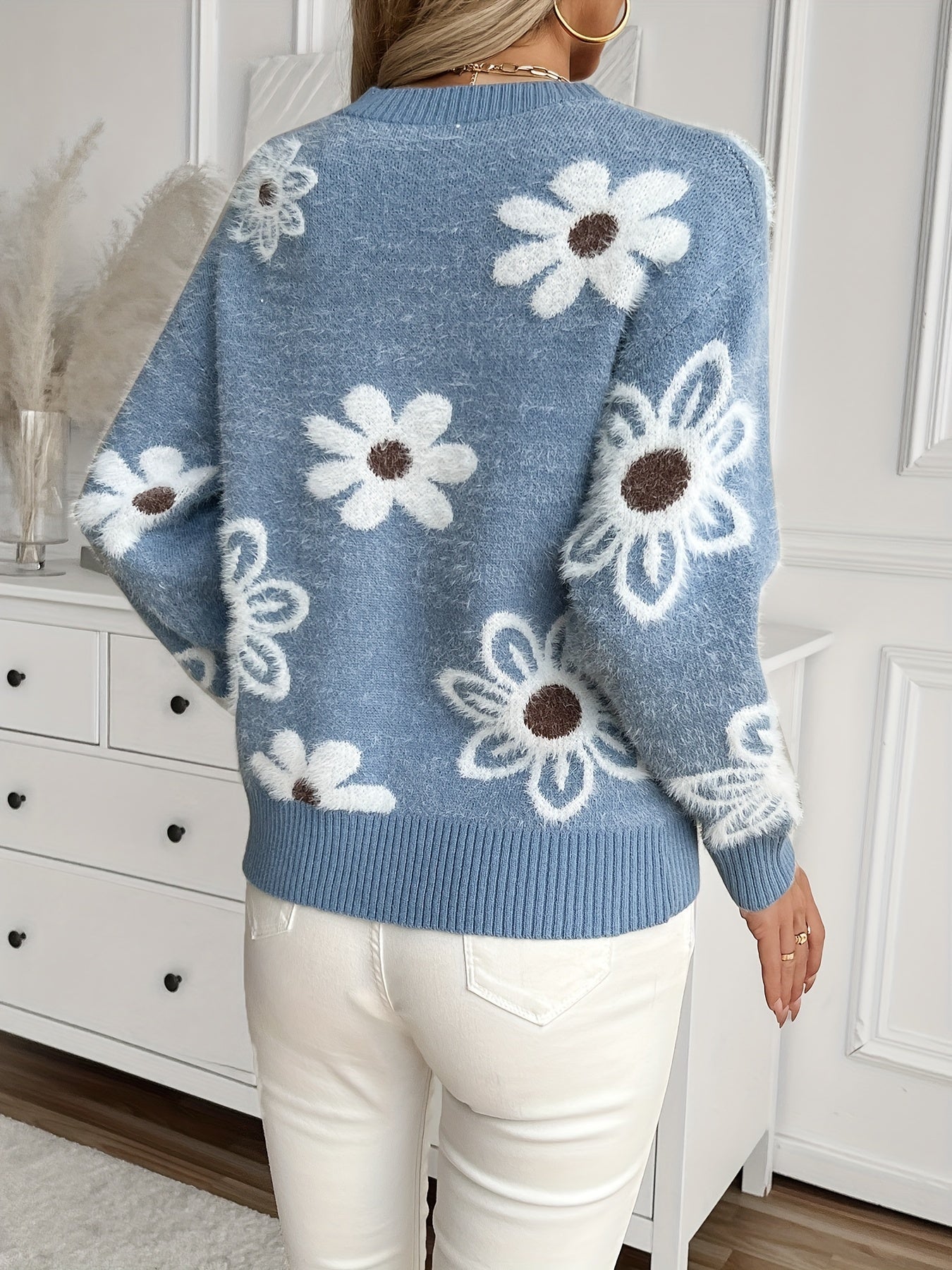 Floral Patterned Sweater for Women
