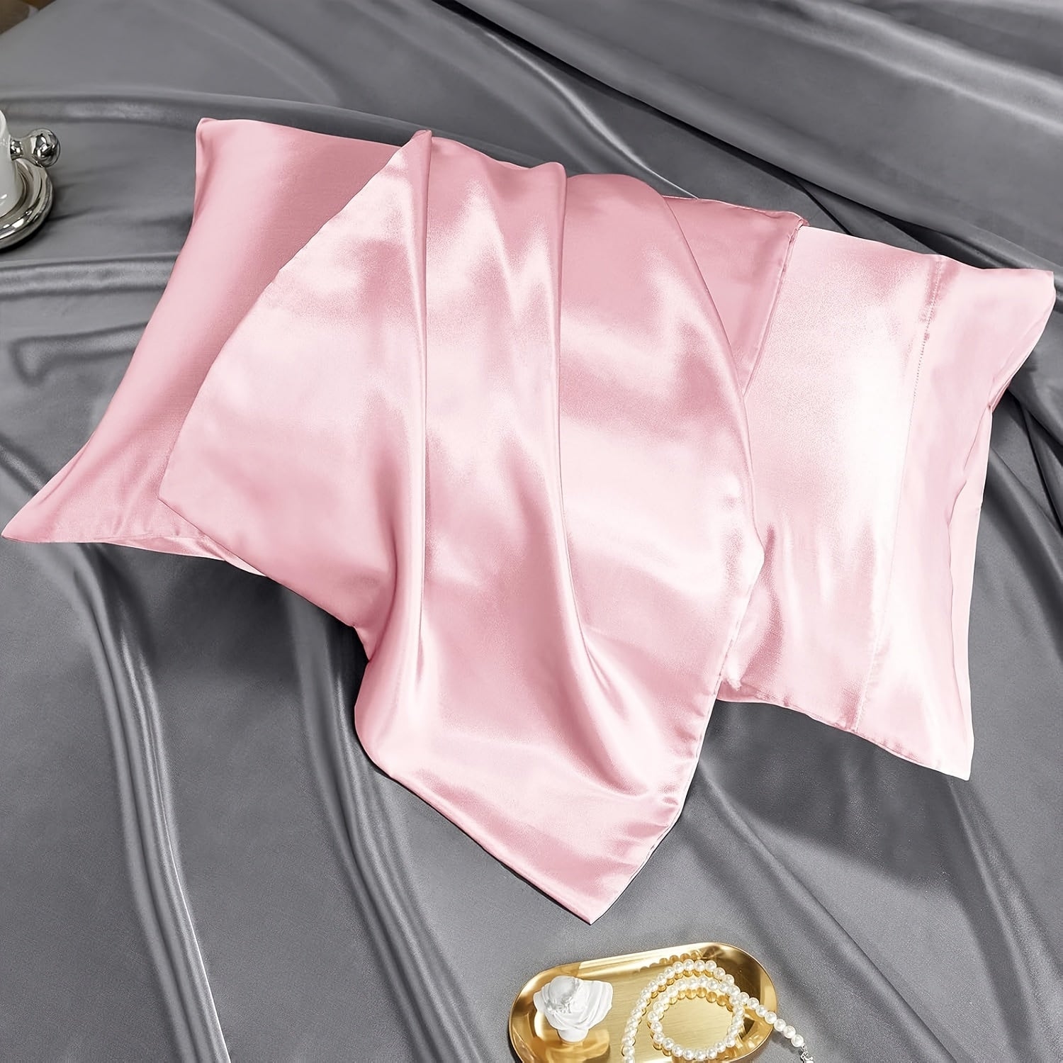 12-Piece Satin Heatless Curling & Sleep Beauty Set – Overnight Hair Rollers, Face Massager, Satin Pillowcase, Eye Mask & More for Healthy Hair and Glowing Skin