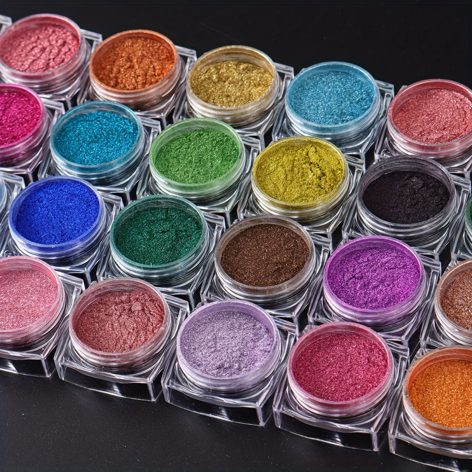 36 Box Super-Bright Metallic Mirror Nail Powder Set Y2K Chrome Pigment Flakes Fine Glitter Rubbing On Dust Manicure Decoration