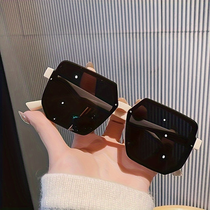 Oversized Square Fashion Fashion Glasses for Women & Men - Black Plastic Frames with Clear Lenses, Stylish Design for Shopping, Parties & Everyday Use, Shopping Glasses | Unisex Fashion Glasses | Durable Eyeglasses