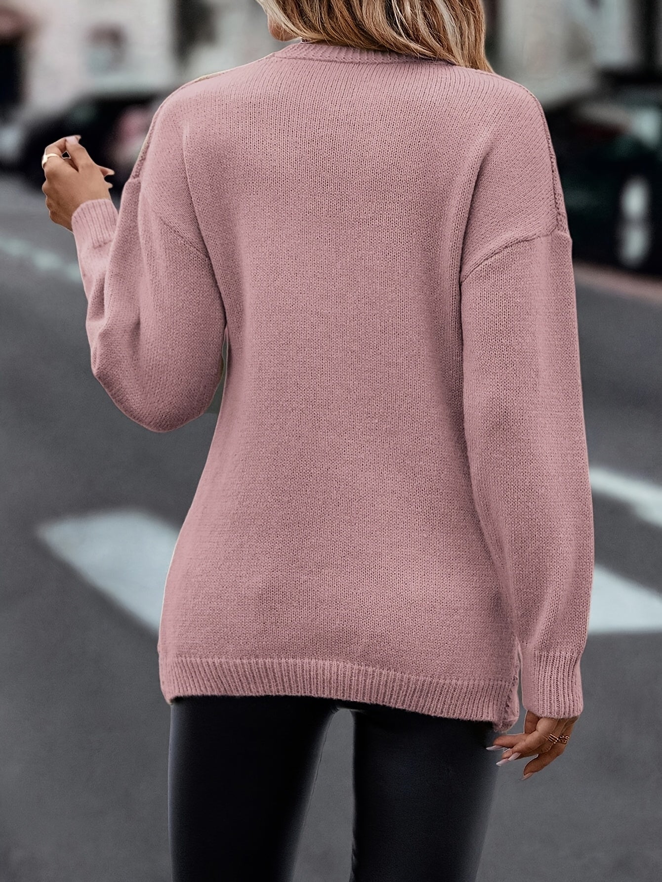 Cable Knit Cross Front Sweater - Elegant Long Sleeve Sweater For Fall & Winter - Women's Clothing - Soft & Cozy Knit Material - Perfect Gift for Women