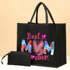 2pcs Elegant Polyester Tote Bags And Purse, "Best Mom Ever" Print Bag - Large Capacity, Fashionable Design - For Women - Perfect for Travel, Shopping & Everyday Use - Ideal Gift for Mother's Day