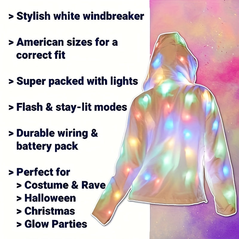 1pc Of Luminous Clothing, LED Jacket, Glittering Jacket, Hooded Sweatshirt, Carnival Light, Adult Clothing, Family Clothing, Men'S And Women'S Dance Club Luminous Clothing