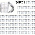 50pcs 4 oz Plastic Containers with Flip Top Lids - Transparent Round Multi-Use Containers, Unscented, Dishwasher Safe, Perfect for Creams, Lotions, Slime, Cosmetics, Beads, Samples, and Travel Storage - Reusable, No Electrici