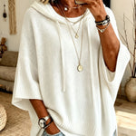 Womens Knitted New-Style Hooded Drawstring Sweater