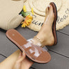 Women'S Transparent Strap Brown Flat Sandals - Slip-On, Open-Toe Casual Shoes with PVC Soles, Ideal for Travel & Outdoor Leisure, Summer Wear, All-Season Comfort, Travel Footwear | Strappy Sandals | PVC Sole Sandals, Sandals