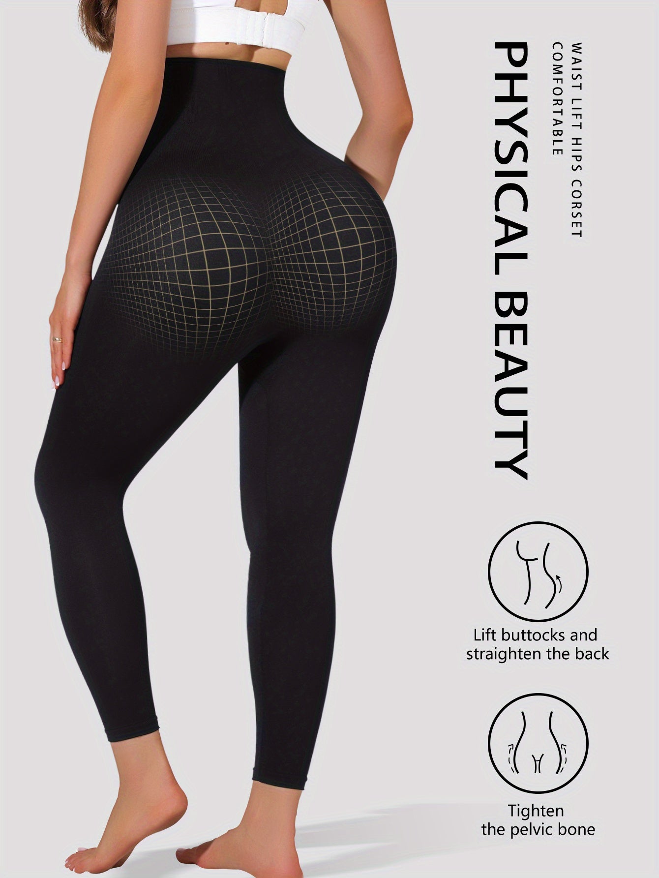 3pcs Women's High-Waisted Yoga Leggings - Tummy Control Butt Lifting 7/8 Length Pants with Golden Sequin Waistband, High-Stretch Non-See-Through Fabric for Workouts & Casual Wear (Black)