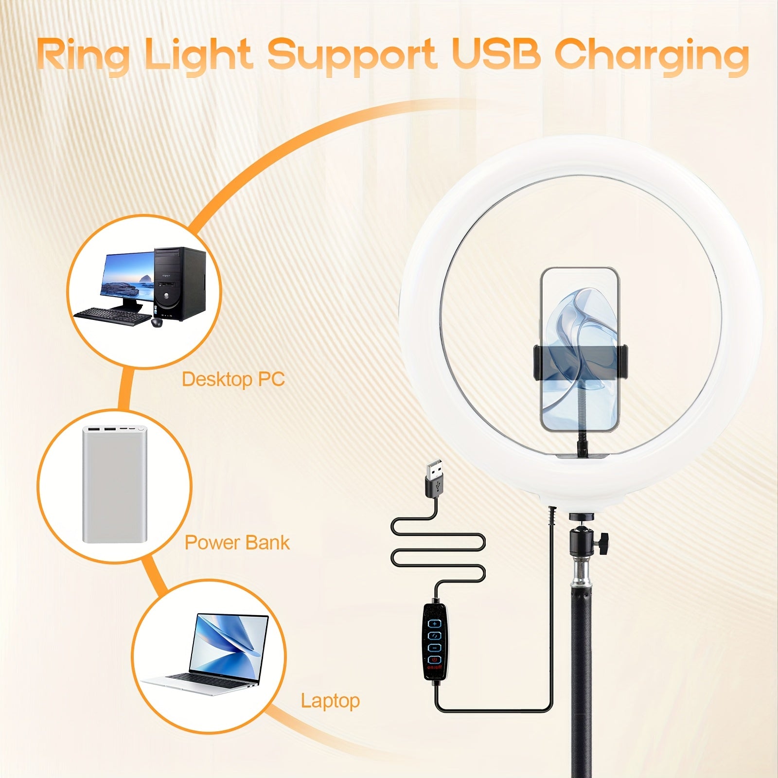 UEGOGO 12" Ring Light with Stand and Phone Holder - 43" Tripod for iPhone with Light, Professional LED Ringlight for Video Recording/ Make up/ Streaming, LED Circle Light Ring for All Cell Phone