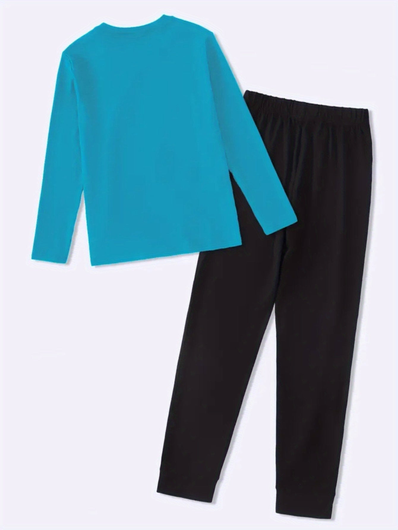 Women's Me Vs Me Print Long Sleeve Outfit - Made from Polyester Blend Knit Fabric, Round Neck Autumn/Winter Set, Includes Pants And Top, Perfect for Business And Casual Attire, an Ideal Gift Choice.