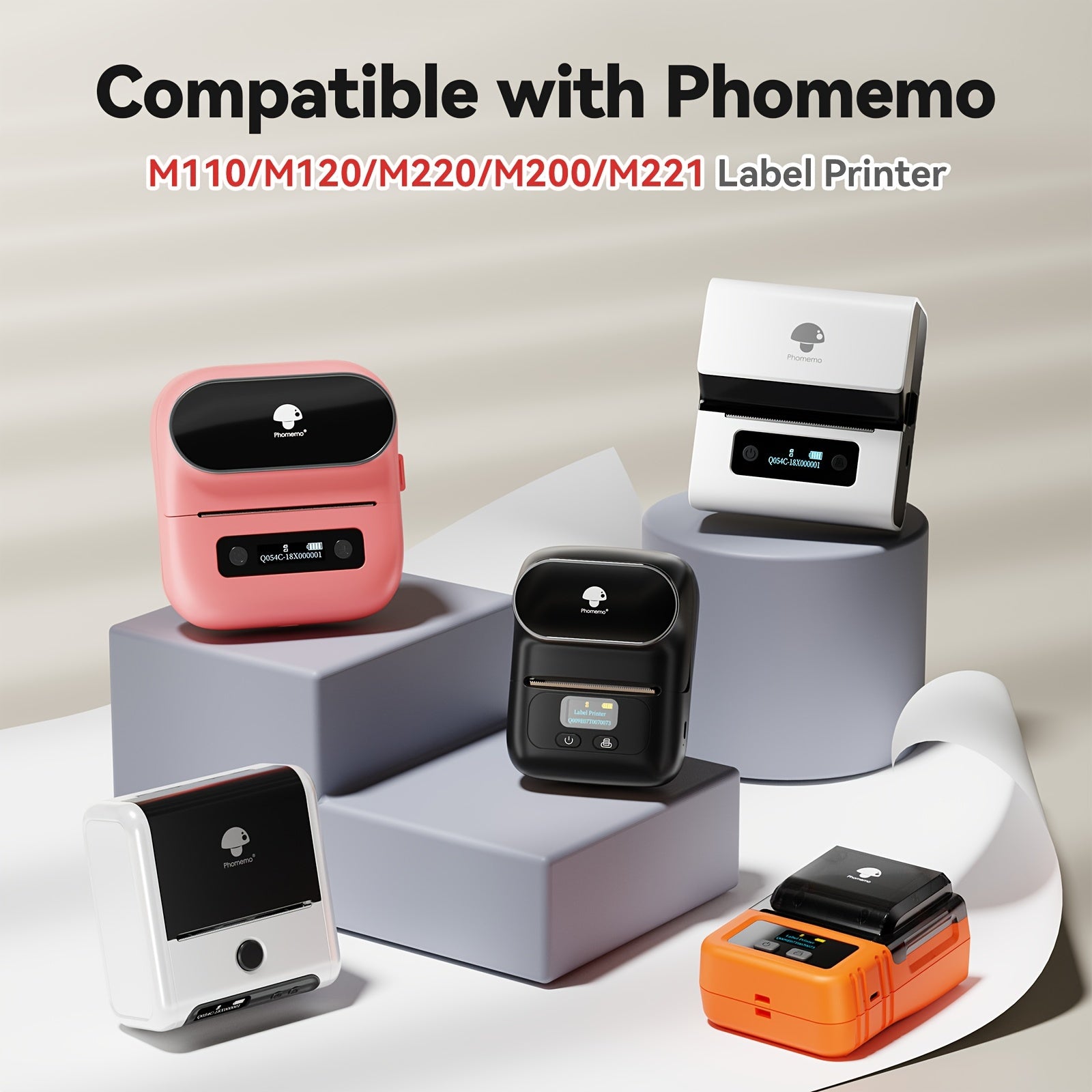 Phomemo M110 Labels - Versatile Self-Adhesive Round Circle Label Suitable for M110/M120/M200/M220 Label Printers, Thermal Label for Barcodes, Logo Design, Premium Sticker Paper, Black on White