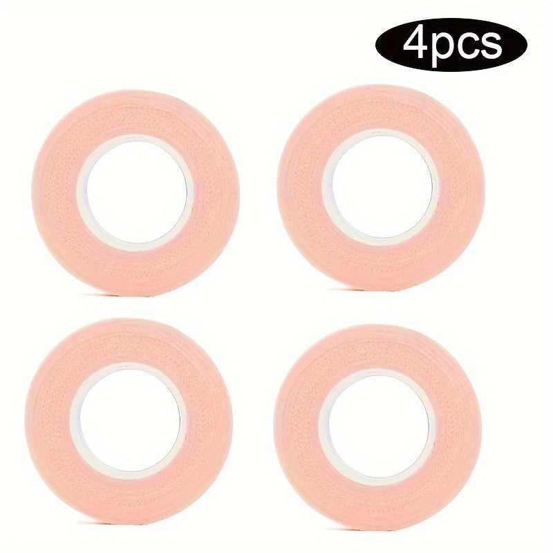 4 Rolls of SoftTouch Micropore Fabric Eyelash Extension Tapes - Breathable, Colorful, Professional-Grade Adhesive for Grafting Eye Lashes - 9m Long, Gentle on Skin, Easy to Remove, Reusable