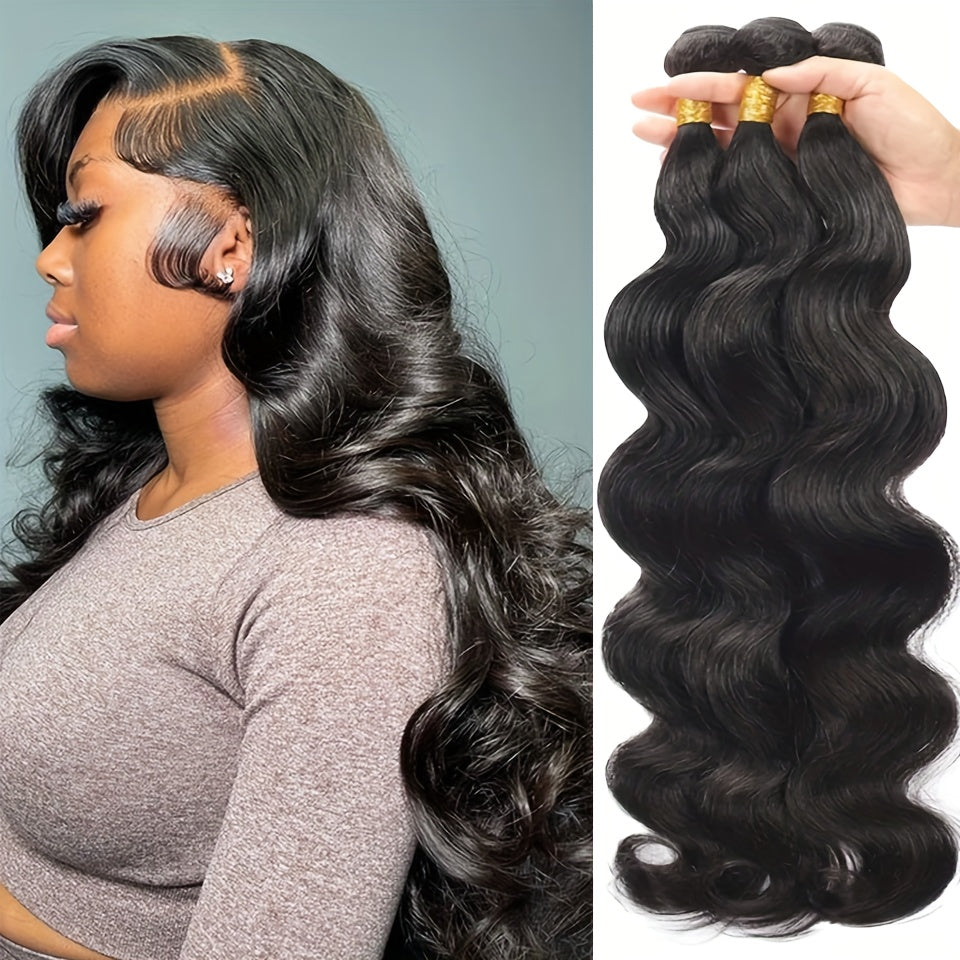 Body Wave Bundles Human Hair Brazilian Weaving Natural Black 3PC Bundles Deal Virgin Hair 30 Inch Raw Hair Extensions