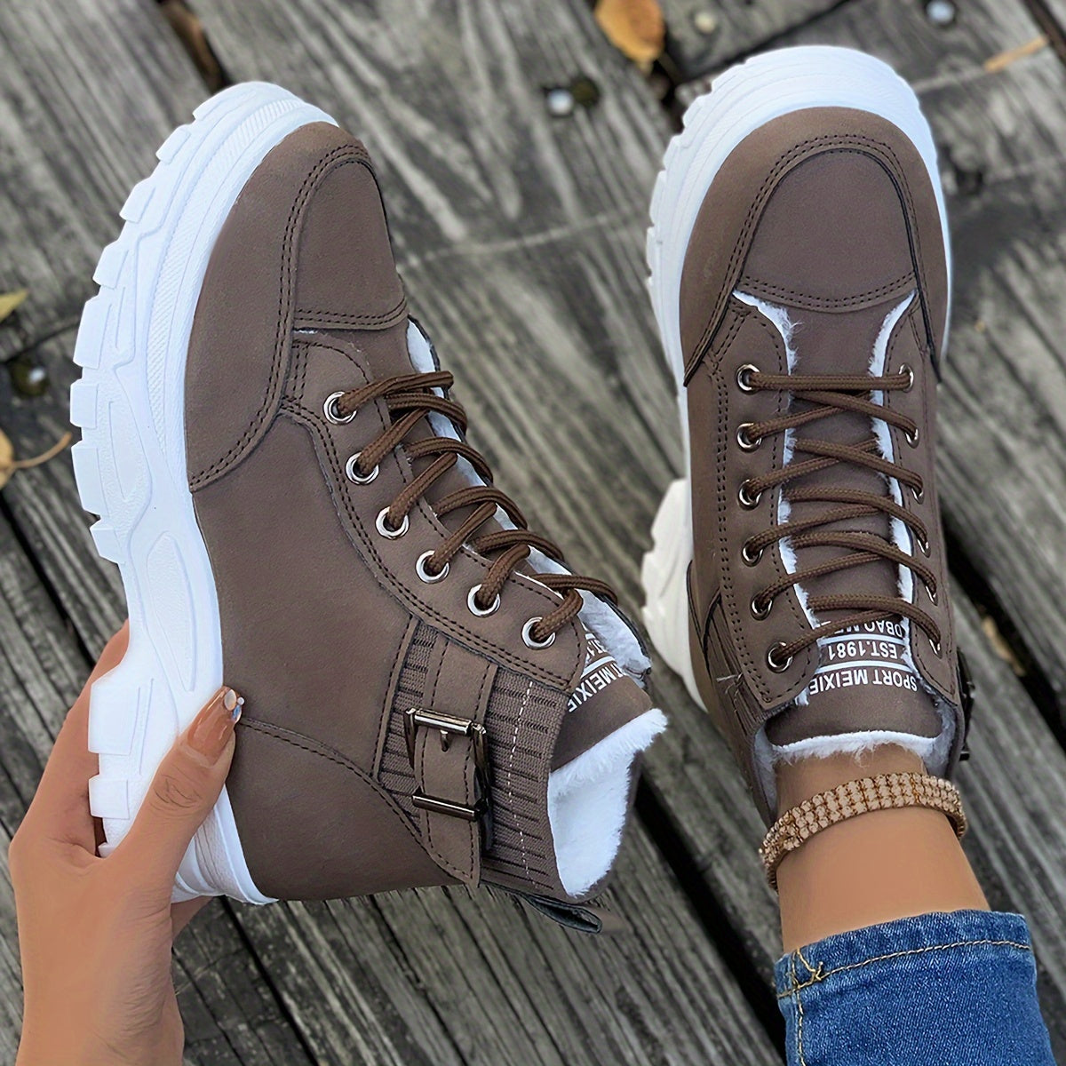 Women's Waterproof Snow Boots, Solid Color Faux Leather Upper, Fabric Lining, TPU Sole, Autumn-Winter, Winter Boots