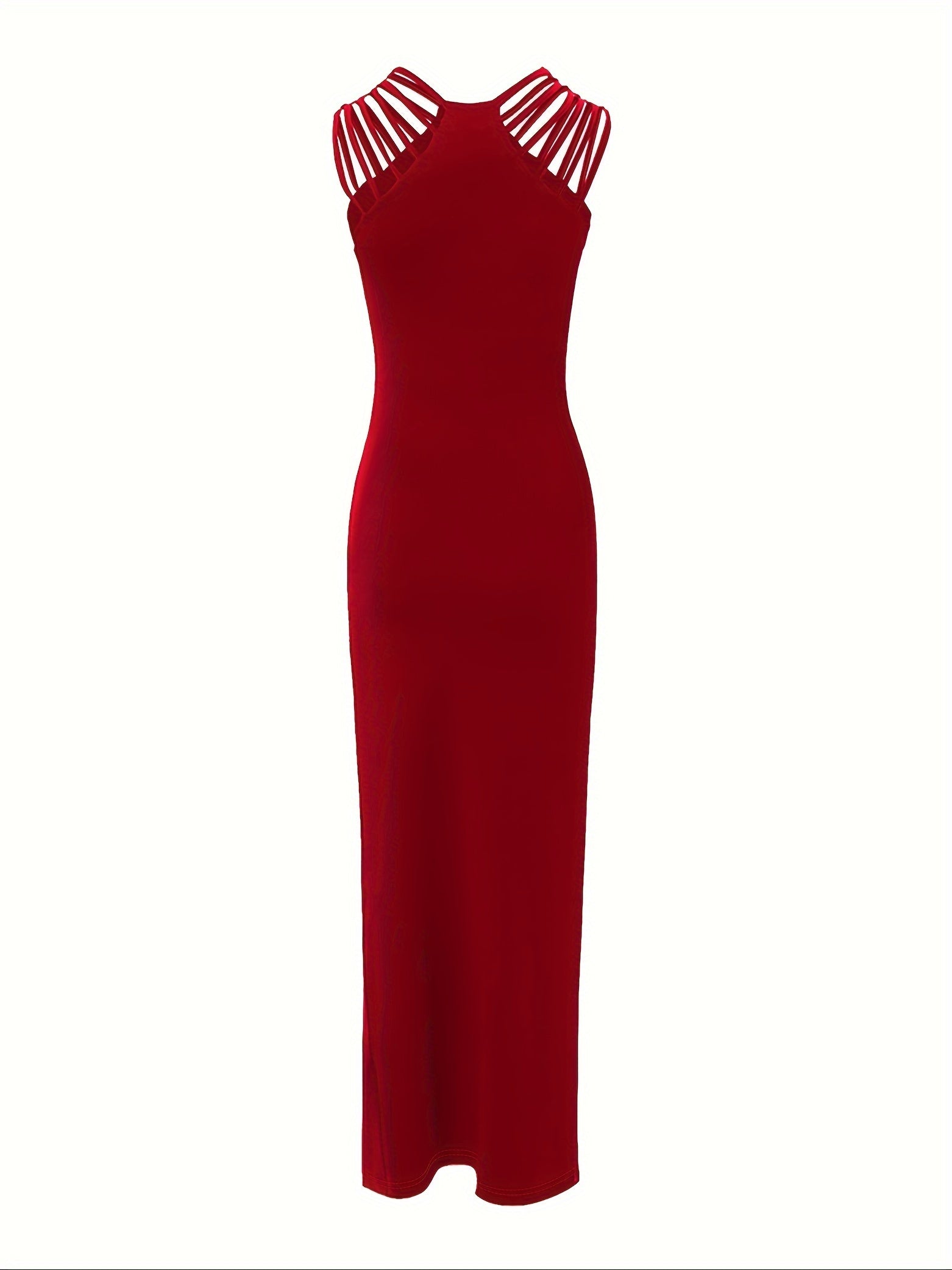 Rhinestone Split Bodycon Dress - Elegant Dress For Party & Banquet - Women's Clothing - Perfect for Weddings, Evening Events, Engagements & Ceremonies - For Women