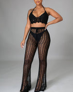 Summer Beach 2 Piece For Women Elegant Hollow Out Suit