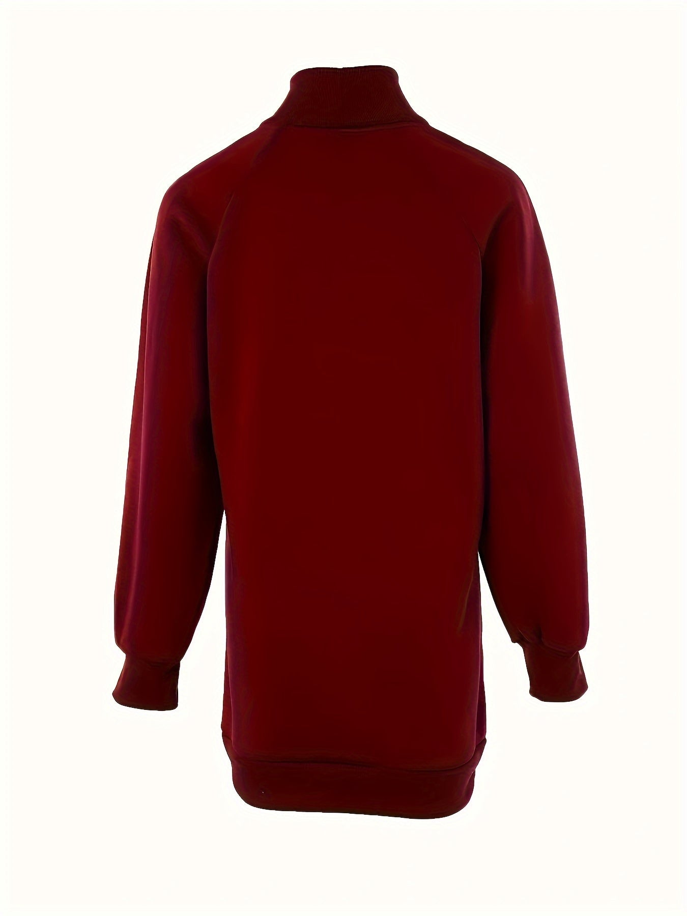 Women's Polyester Summer Dress With High Neckline, Cross Stitch Pattern, Elegant And Casual Long Sleeve Top