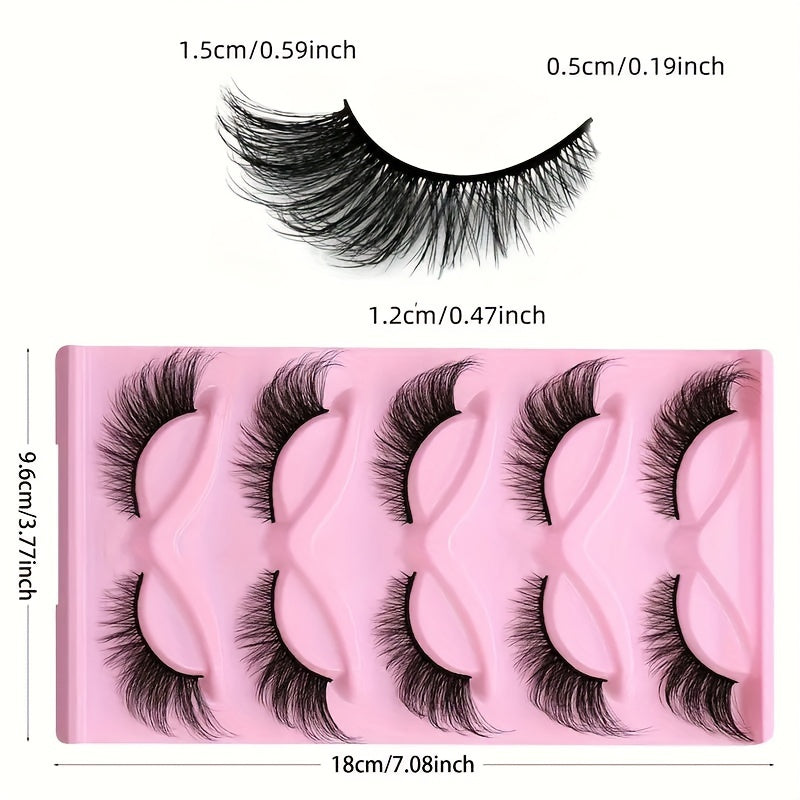 3 Packs of 15-Pair Cat Eye Lashes – Dramatic Wispy D Curl False Eyelashes, Reusable Strip Lashes for Glamorous Makeup & Holiday Gifts