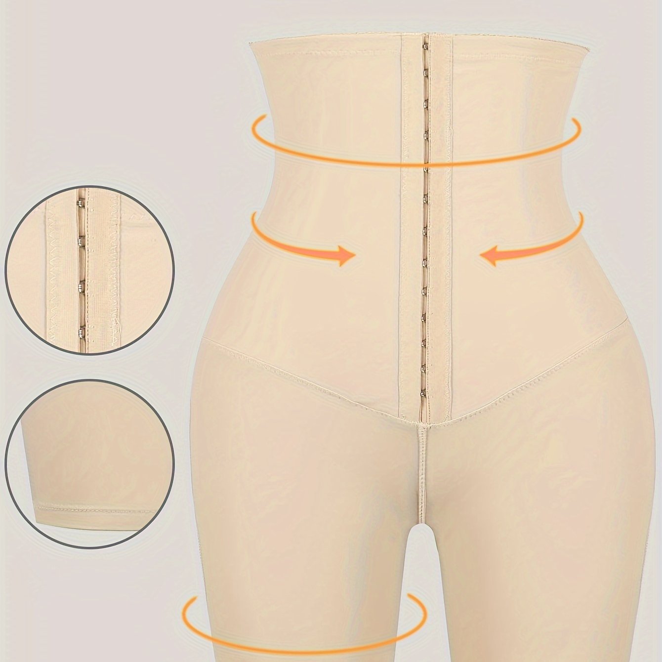 1pc Solid High Waist Shaping Shorts - Comfortable Tummy Control Panties with Adjustable Front Buckle, Soft Polyester Knit Fabric, and Smooth Silhouette - Womens Underwear and Shapewear for Everyday Wear