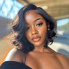 10" Natural Black Curly Pixie Cut Wig - Large 13x4 Transparent Lace Front, Unprocessed Raw Human Hair, Shoulder-Length Bob Style, Glossy Finish, Perfect for Casual Attire or Special Occasions, Special Occasion Wig | Natural H
