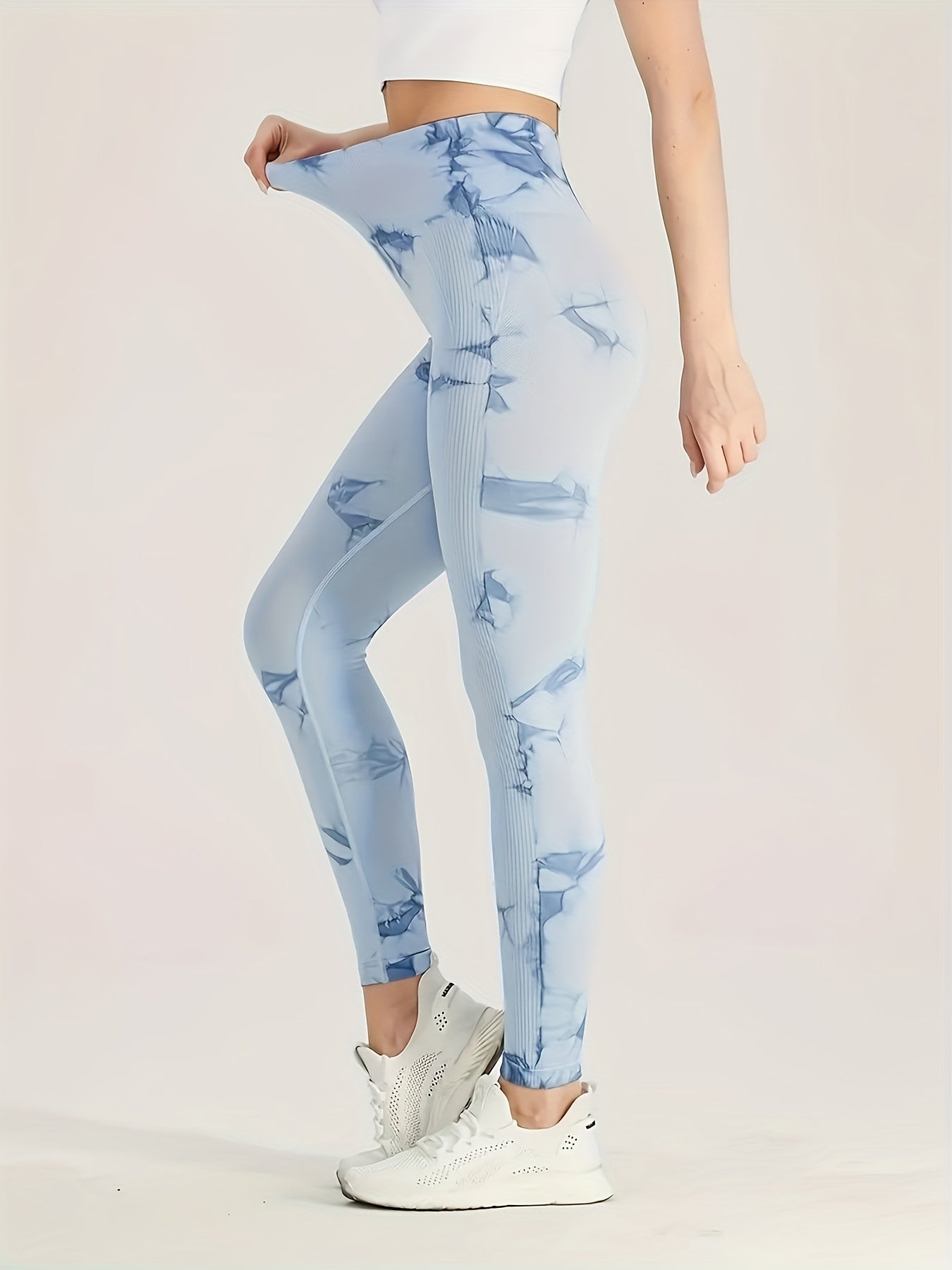 3pcs Women Tie Dye High Stretchy Yoga Leggings Pants - High Waist Butt Lifting Workout Tight Sports Pants - Made from Polyester & Spandex - Suitable for Yoga, Fitness & Workout - Perfect Gift for Women Who Love Sports