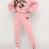 Two-Piece Pants Set - Casual Graphic Print, Warm Fleece, Long Sleeve Crew Neck Pullover Shirt, Skinny Elastic Waist Pants, Women's Clothing Outfits for Everyday Wear