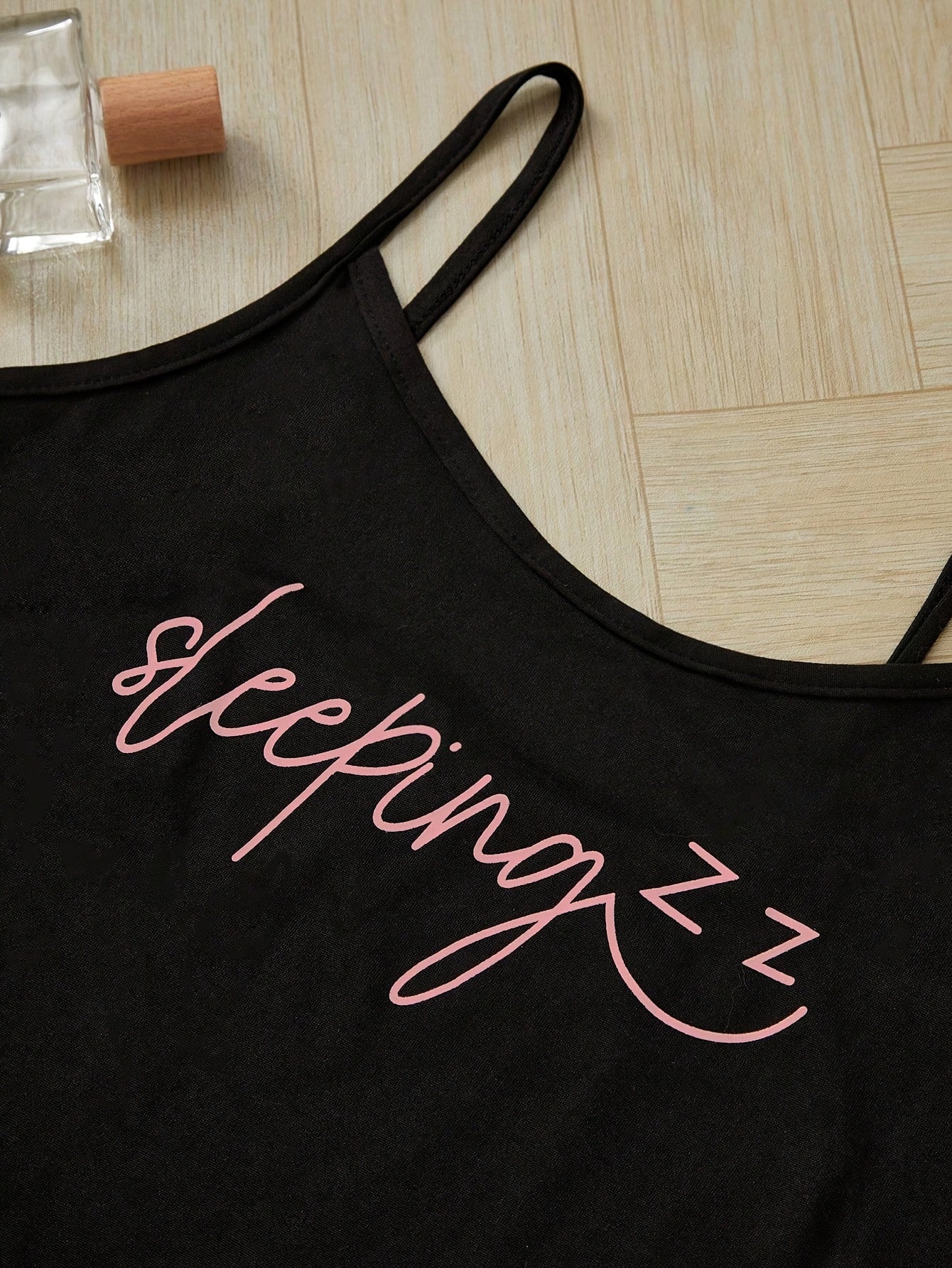 Women'S Pajama Set with Plaid Print and Motivational Quote