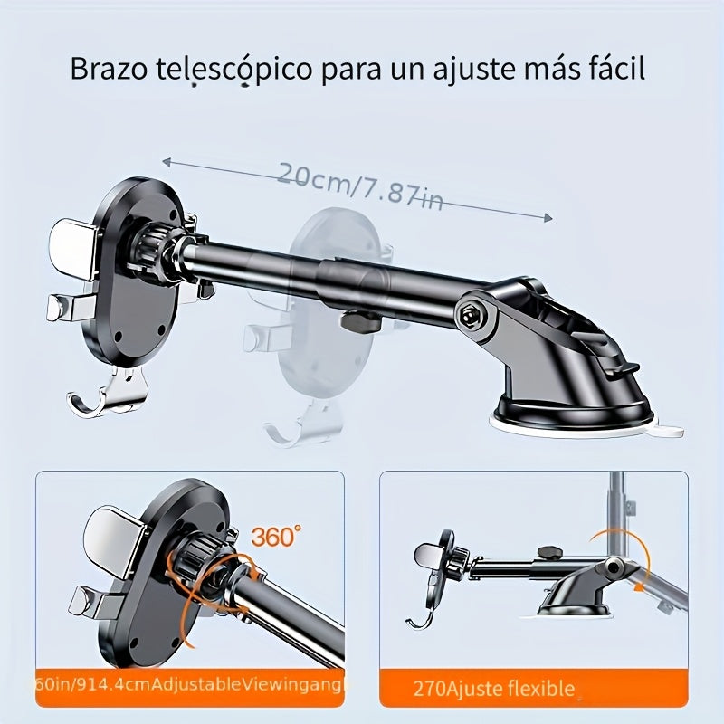 Multi-Functional Dashboard Air Vent Car Phone Mount, Retractable Rotating with Automatic Locking, Wall Mount, ABS Material, for Safe Navigation