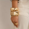 4pcs Geometric Irregular Ring & Bracelet Set, Fashionable Alloy Jewelry for Women, UV-Plated, Street Style, Minimalist Design, All-Season Wear for Daily & Party