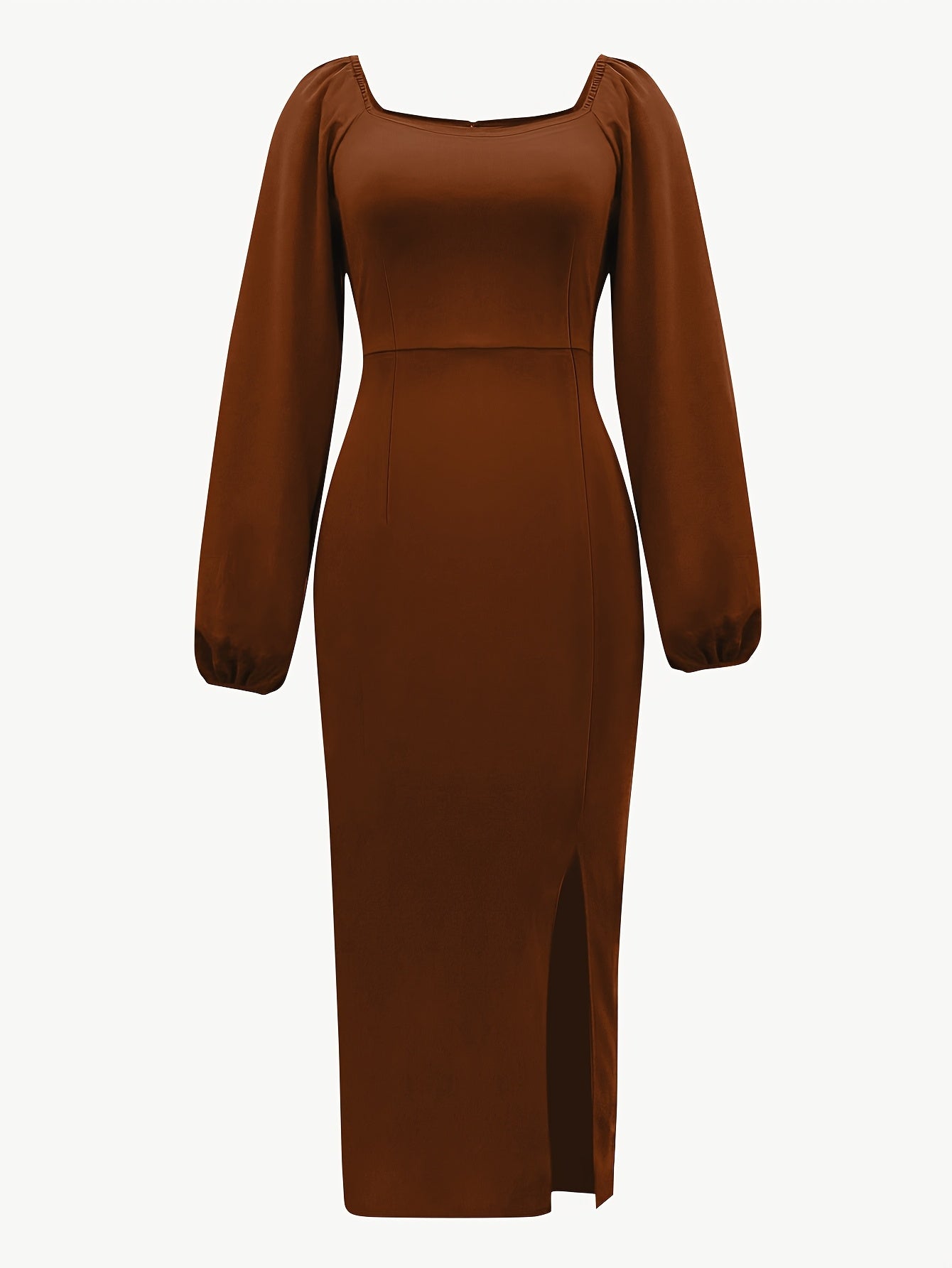 New European and American Style Fashion Slimming Split Long Sleeve Dress Trend