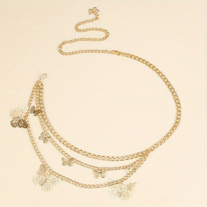 Ladies Fashion Butterfly Body Chain - Perfect for Beach Vacation & Party, Sexy Accessory Gift