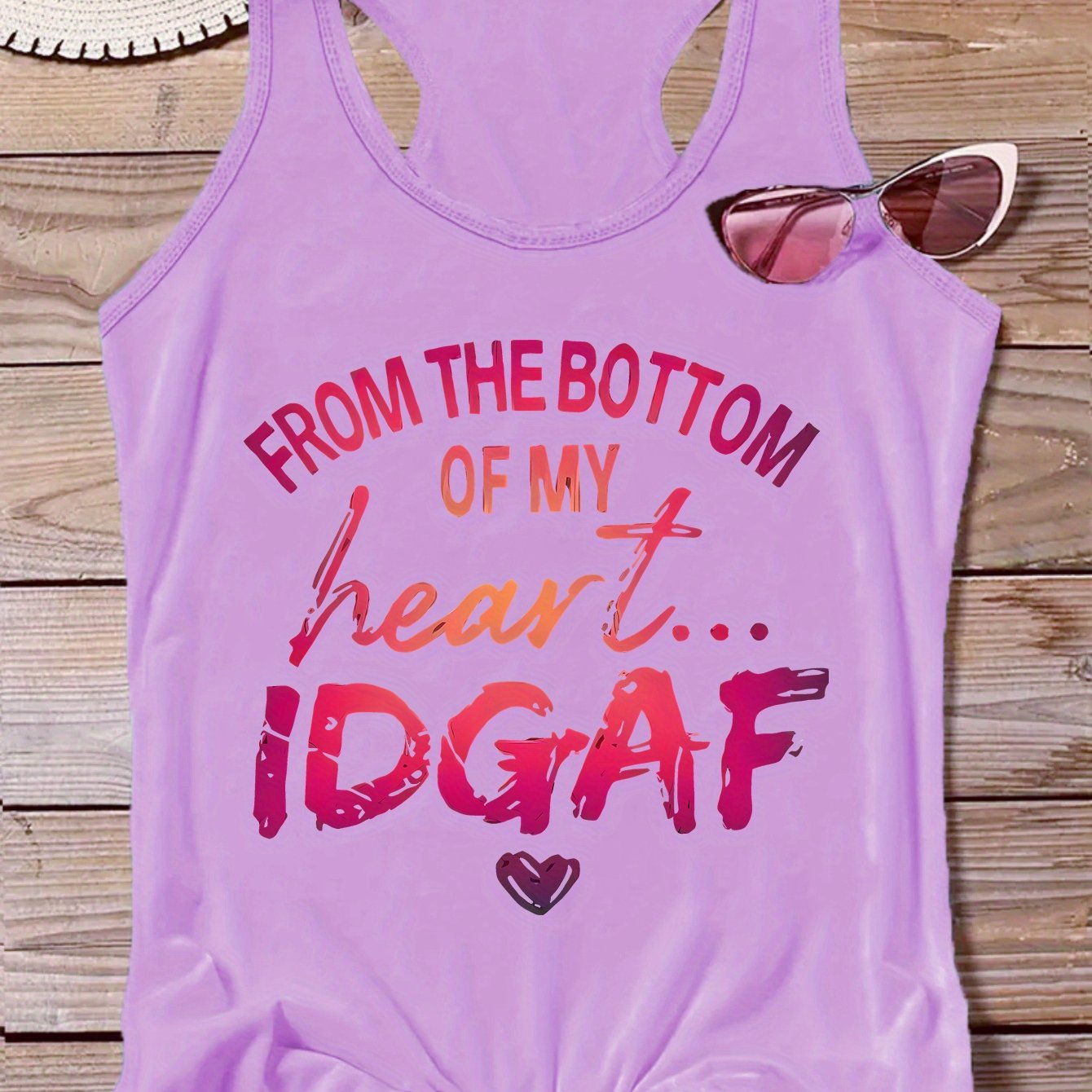 Letter Print Crew Neck Tank Top, Casual Sleeveless Top For Summer & Spring, Women's Clothing