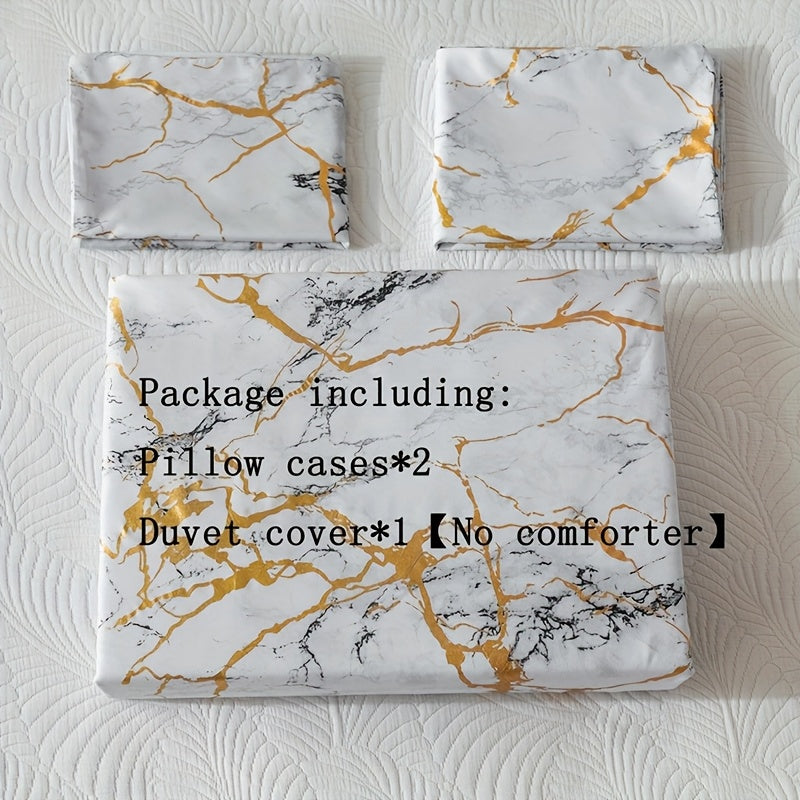 3pcs Super Soft Breathable Duvet Cover Set - High-Grade Bronzing Texture, 1 Duvet Cover + 2 Pillowcases, Ideal for All-Season Home Dormitory Use