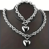 2-piece/set Hot Selling Women's Jewelry Set, European And American Love Necklace, Earring Bracelet, Fashionable And Simple Retro Heart-shaped Pendant Necklace, Earring Bracelet, Temperament Accessory Enthusiast, Holiday Shopp