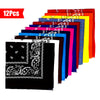12pcs Colorful Paisley Bandanas - Soft Breathable Absorbent Square Scarves for Cycling, Motorcycling & Outdoor Activities - Large Size Unisex Men & Women - 12 Vibrant Colors, Machine Washable