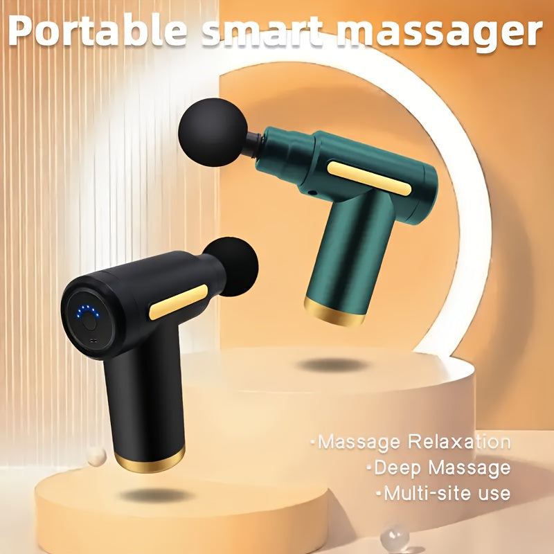Mini Portable Muscle Relaxation Neck Massager with Rechargeable Lithium Battery - Professional-Grade Fascial Gun for Whole Body Massage, Alcohol-Free, USB Charged, Massage Device|Compact Design|Ergonomic Grip, Neck Massager