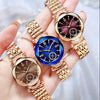 Elegant Women's Quartz Watch with Rhinestone Accents - Rose Golden Case & Stainless Steel Band, Roman Numerals, Independent Second Hand - Ideal for Business or Formal Wear - Perfect Mother's Day, Christmas, or Back-to-School