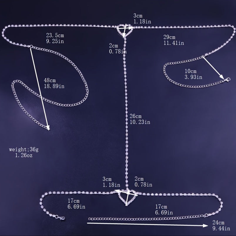 European And American Cross-border Explosion Models, Simple Full Love Leg Chain Waist Chain, Fashionable And Sexy Body Chain For Women