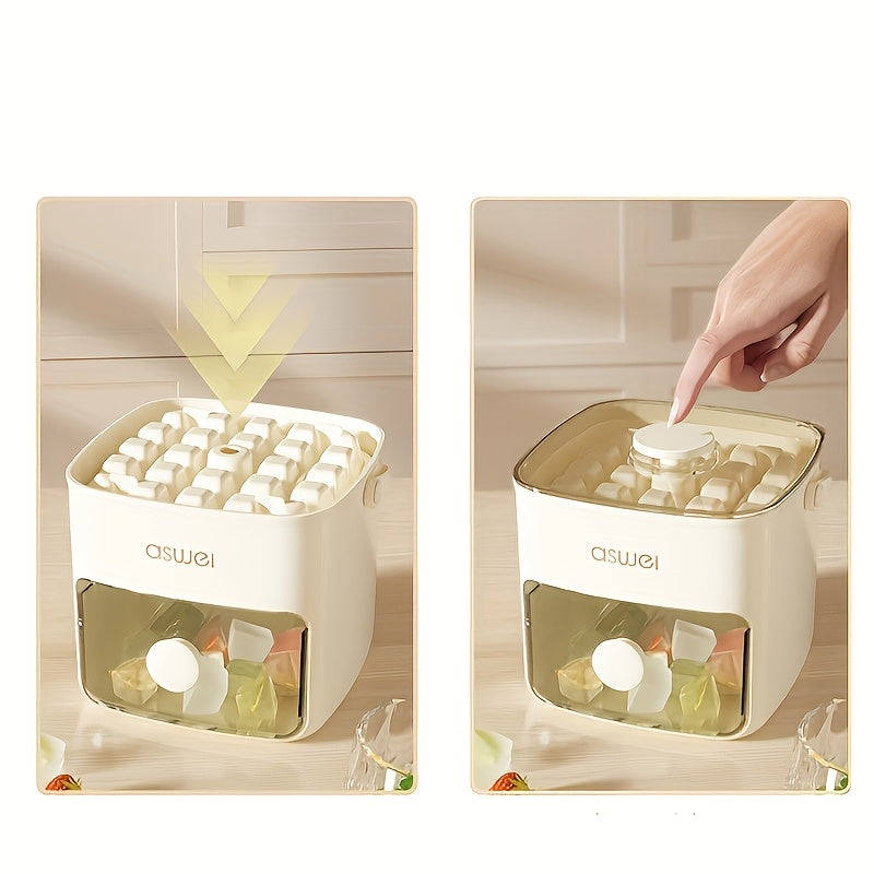 48-Cube Double-Layer Ice Tray Mold with Large Capacity Storage - Easy Press, Multi-Color Ice Maker for Home Use, Durable Plastic