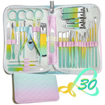 30-Piece Rose Golden Manicure Set: 30-in-1 Nail Clipper Kit With Fingernail & Toenail Clippers, Premium Stainless Steel Clippers, Nail File, Scissors, Tweezers, And Cuticle Remover - Complete Manicure And Pedicure Tools For A