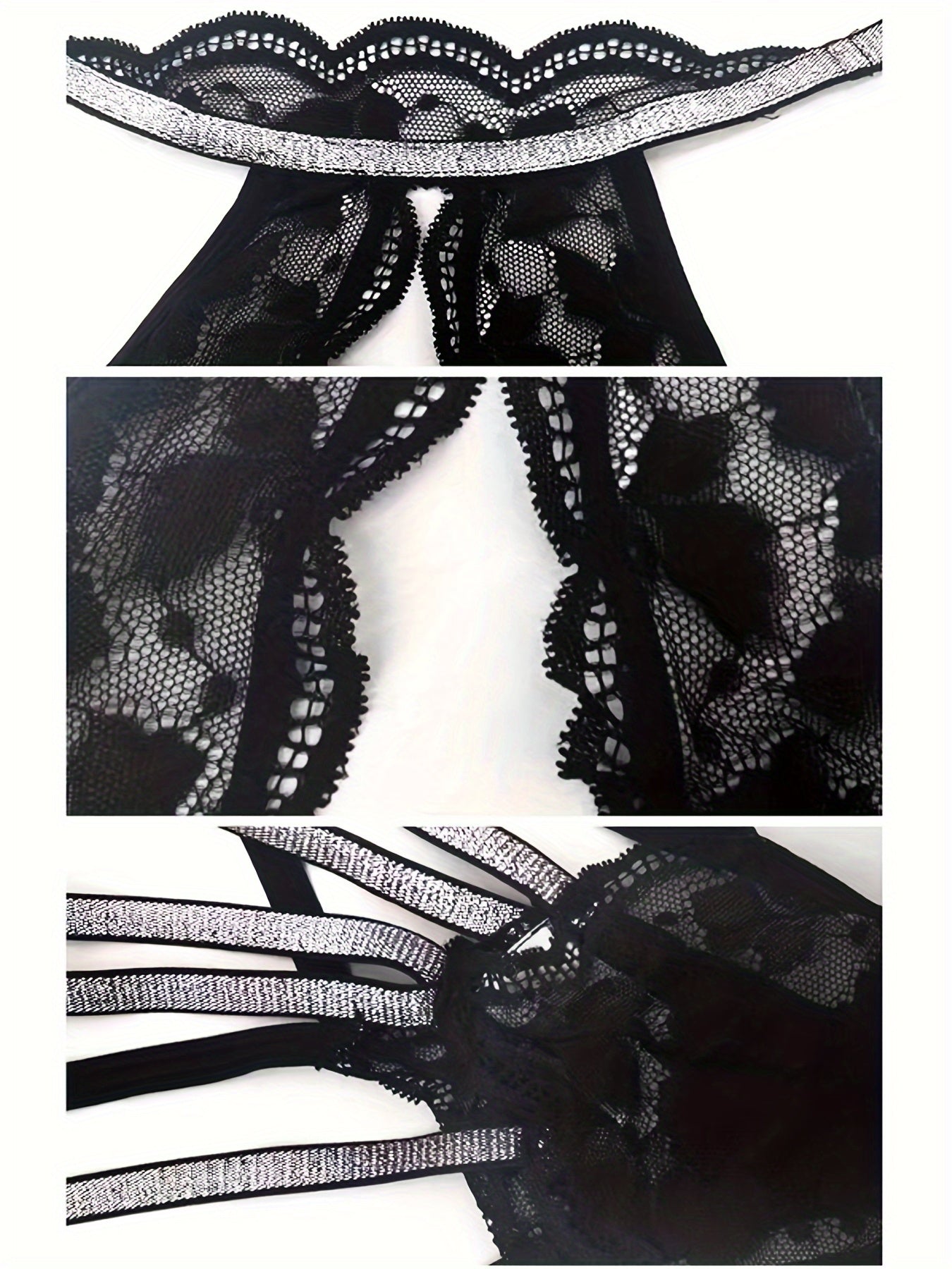 Women's Lingerie Bodysuits Halter Neck Hollow Sequins Lace Mature Tempting Jumpsuits